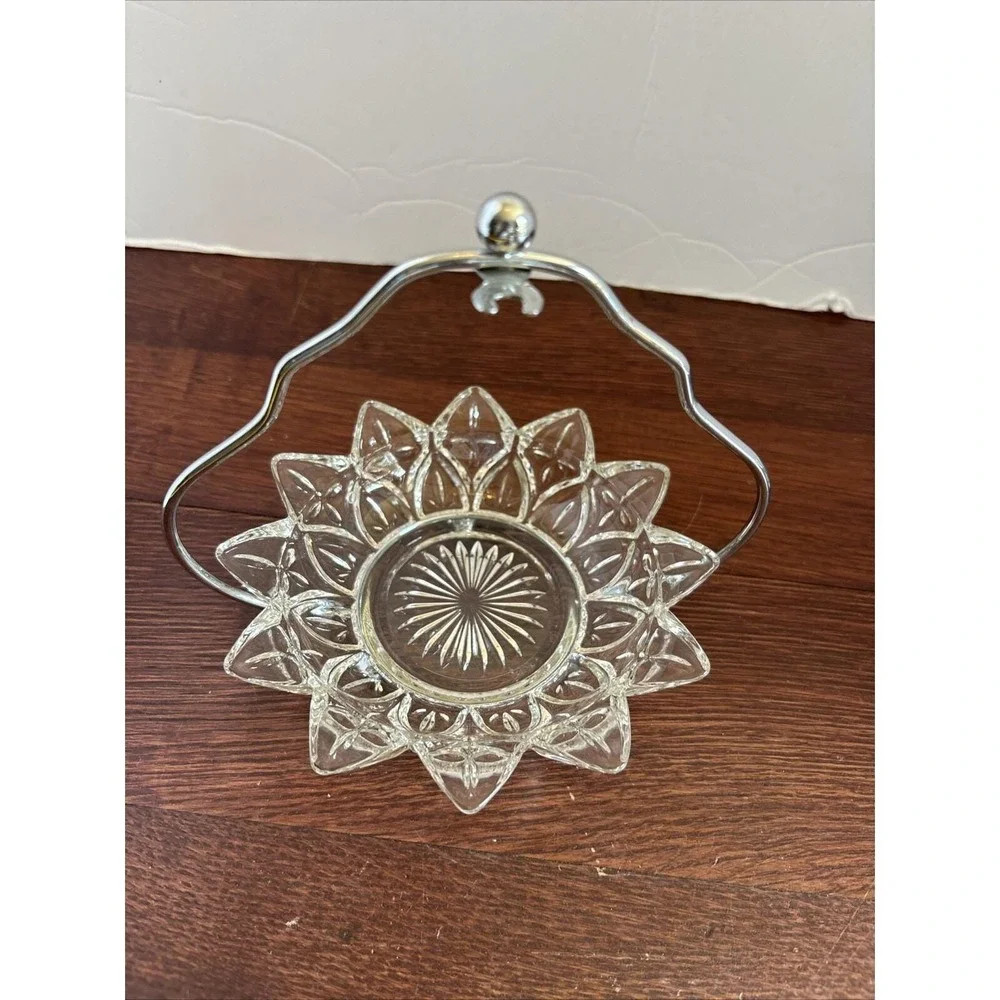Federal Glass Dish with Caddy Petal Pattern Relish,Jam/Jelly 7